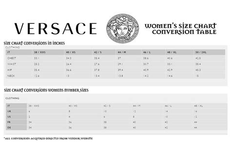 versace swimwear size guide|versace size chart for women.